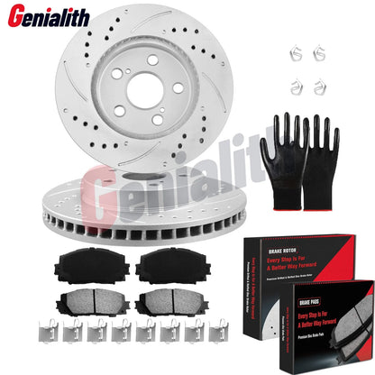 Front Disc Rotors & Ceramic Brake Pads for Toyota Corolla (2020–2022) & Prius (2016–2022)