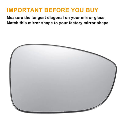 Right Side White Mirror Glass w/ Back Non-heated for Honda Accord (2018–2022)
