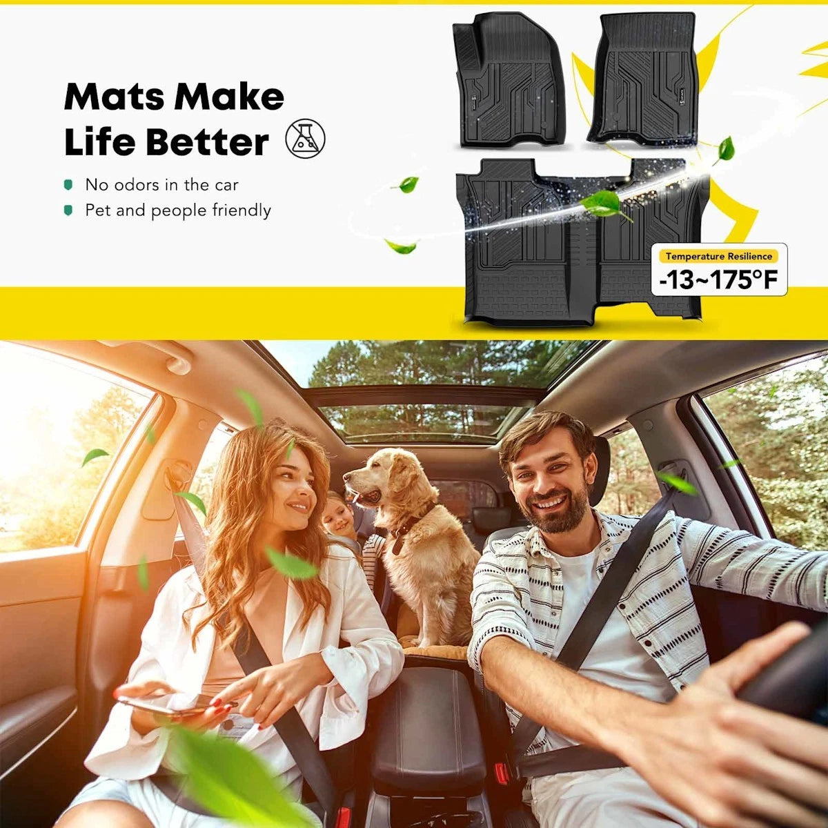 Floor Mats Set of 3 for Chevy Equinox (2018–2022) 18089706