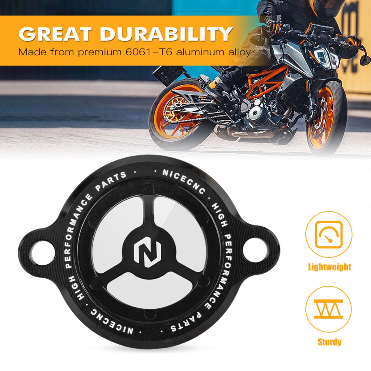 Engine Oil Filter Guard Cover Cap Plug for KTM RC 125/200/390 (2017–2023)
