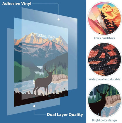 9 Pieces Vintage National Park Posters for Nature Wall Art