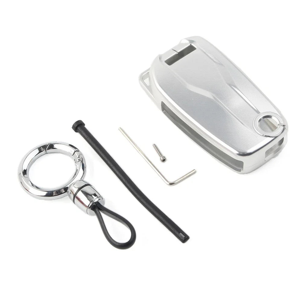 Key Case Shell Cover for Ducati Diavel (2011–2023) - Aluminum Alloy Silver