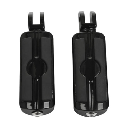 Black Front Rider Footrests Foot Pegs for Harley Softail Fat Bob (2018–2025)