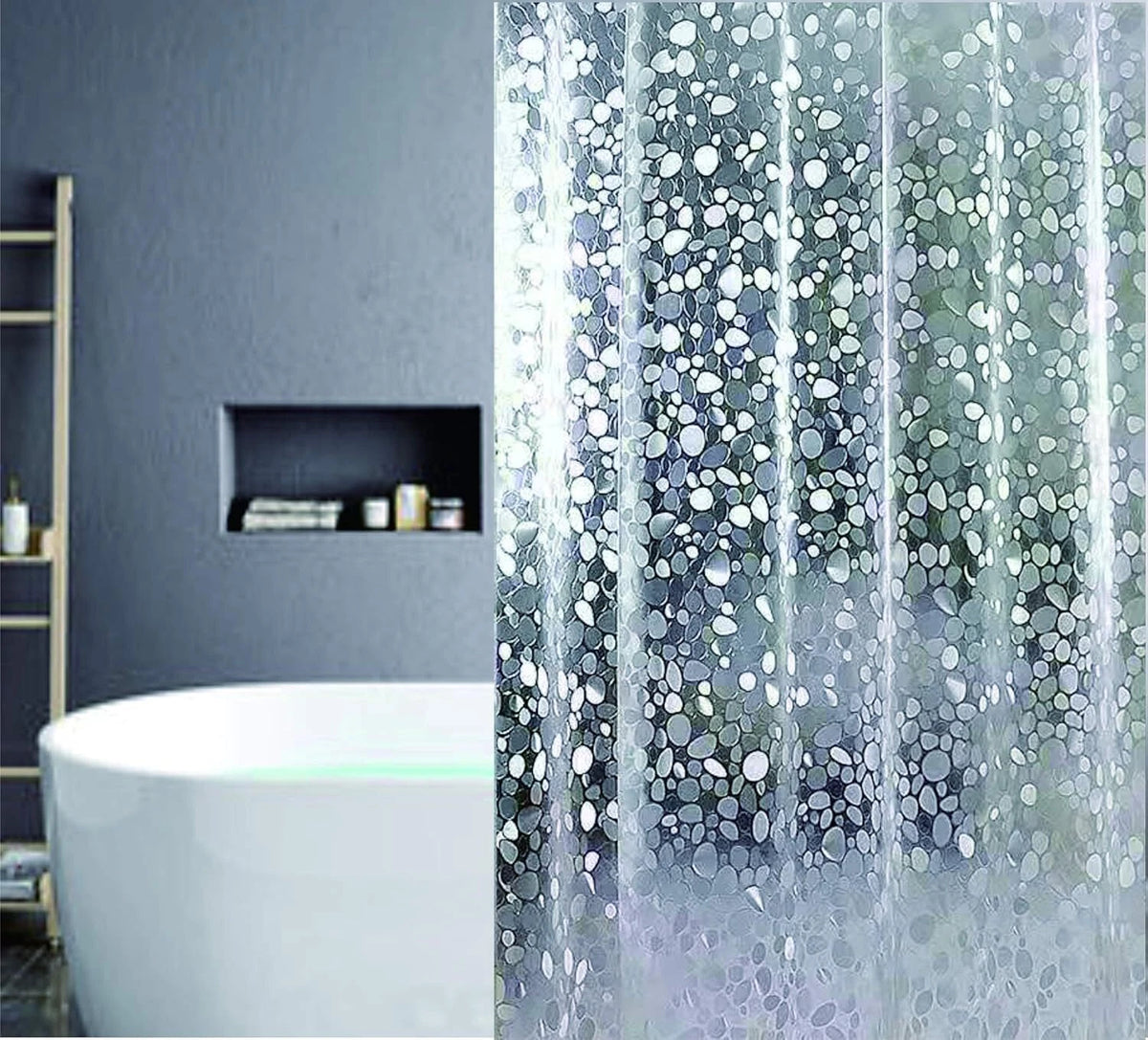 Eva Shower Curtain Liner 72x72 Inch for Stall & Bathtubs with 12 Hooks