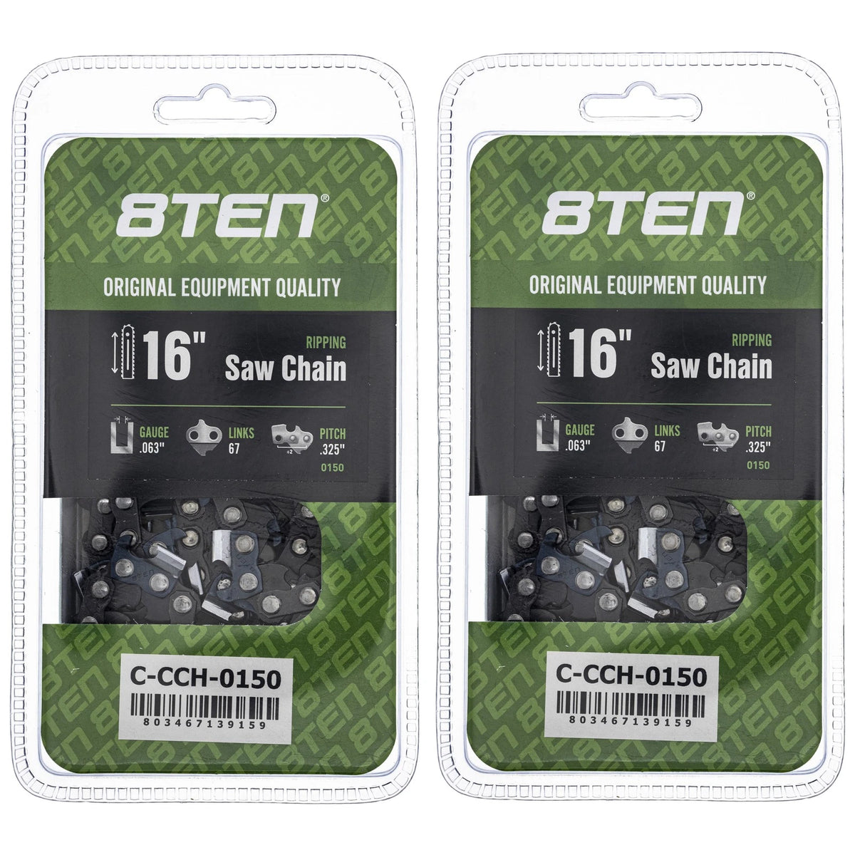 2-Pack Chainsaw Chain 16 Inch .063 .325 67DL for Solo 634 (CL26367TL2, CL76367TL2, CL76367NSTL2)