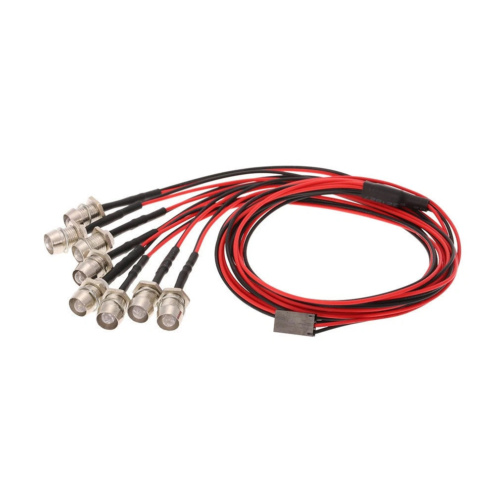 8pcs LED Lights Red & White for Traxxas Tamiya HSP SCX10 D90 (1/8 1/10)