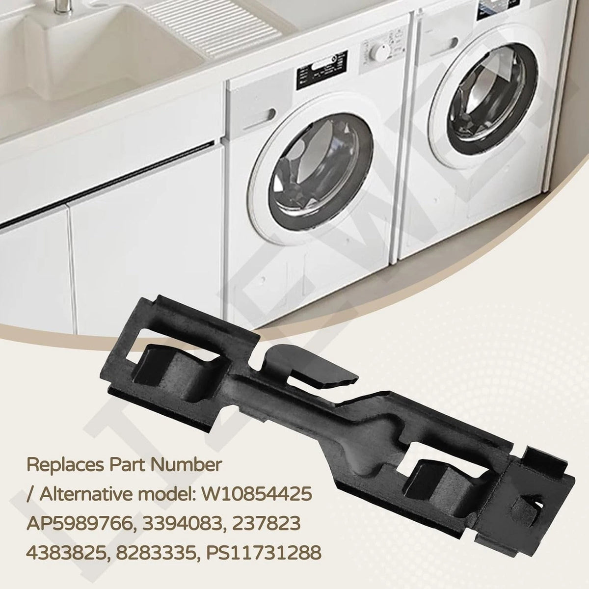 2X Front Panel Clips for Dryer (W10854425)