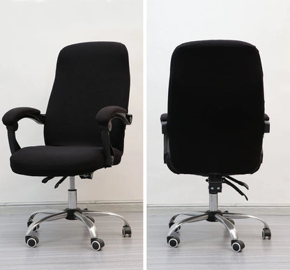 Office Chair Cover for Large Chairs with Armrest Covers - Black