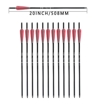 12 Pcs Carbon Crossbow Bolts for Crossbow (20–22 Inch)