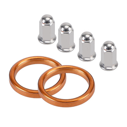 Set of 6 Exhaust Gaskets & 12 Cap Nuts for Honda Valkyrie GL1500C/D (1997–2003)