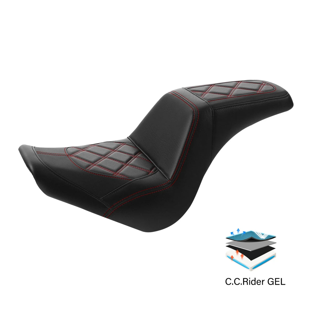 Gel Seat for Harley Softail Standard Street Bob (2018–2023) Black