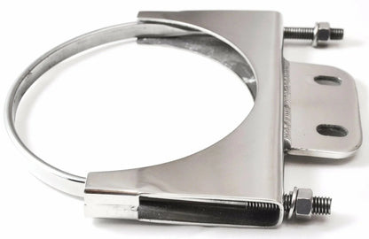 U-Bolt Exhaust Bracket for 5” Stack with 1-1/2x3-3/8 Plate, Stainless (21286)