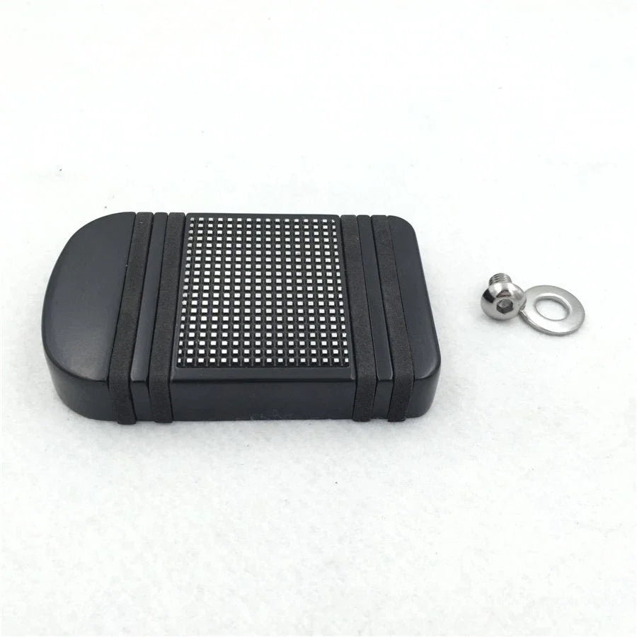 Black Aluminum Edge Cut Brake Pedal Pad Cover for Harley XL (1982–2017)