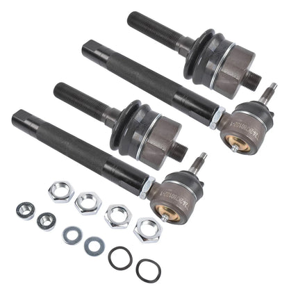 Set of 4 Front Tie Rods Inner & Outer for Chevy Silverado GMC Sierra 1500 2500 (1999–2007)