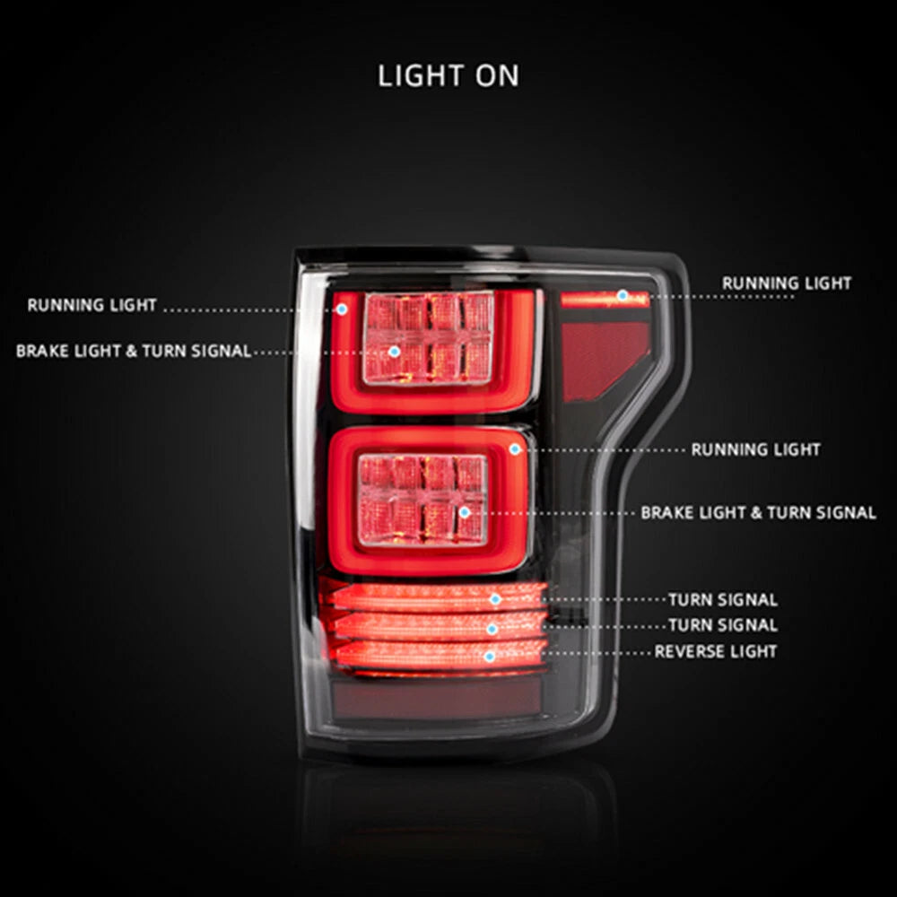 Clear LED Tail Lights for Ford F-150 (2015–2020) F150-0308, FL3Z-13405-A