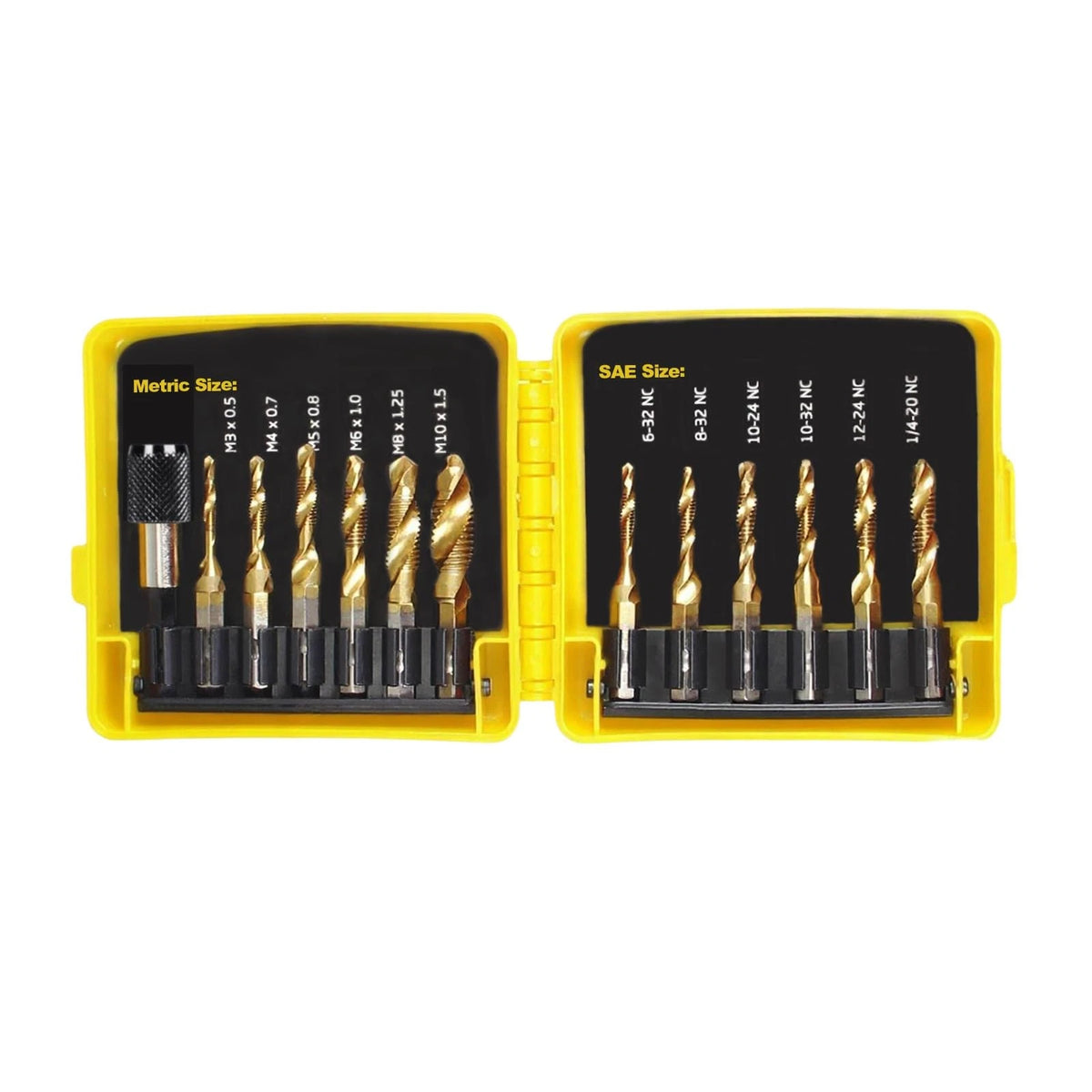 13PCS Combination Drill Tap Bit Set for Metric and SAE (No Year Range)