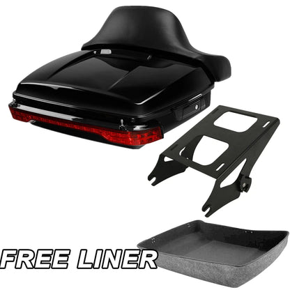 Chopped Trunk Pad & Brake Tail Light Mount Rack for Harley Road Glide (2014–2023)