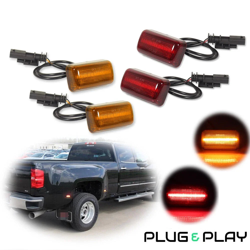Set of 2 LED Fender Marker Lights for GMC Sierra, Chevy Silverado 3500