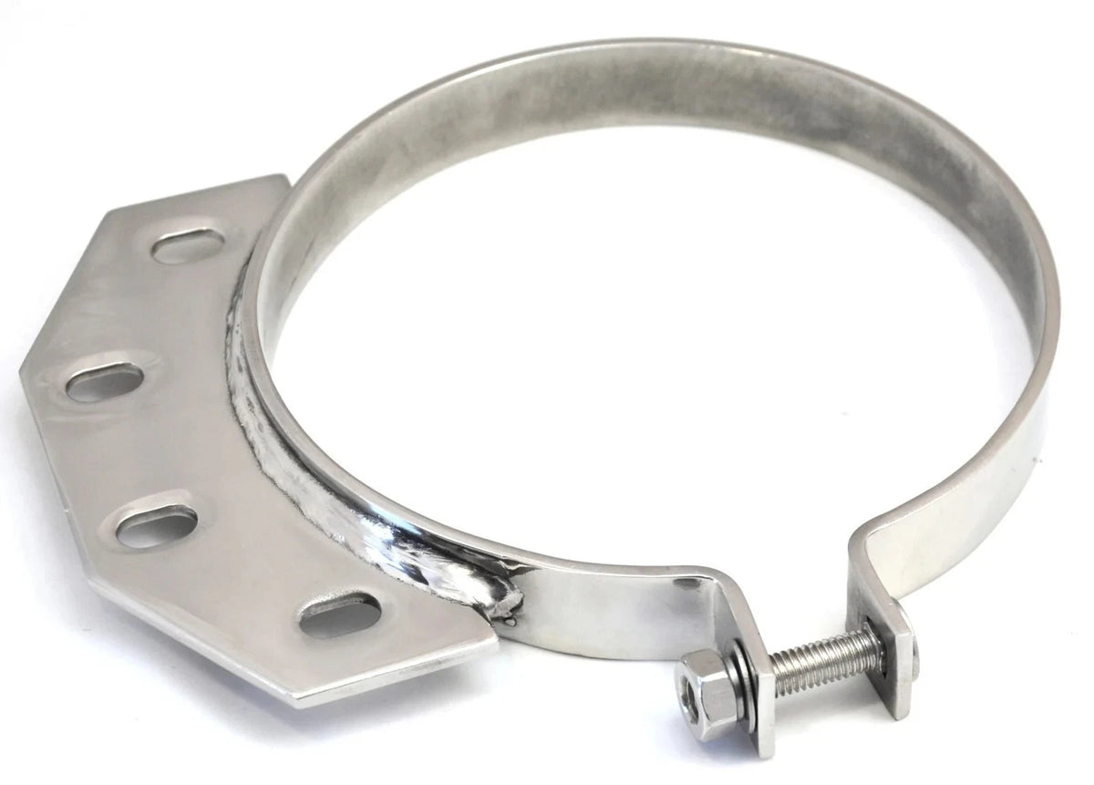 Exhaust Stack Mount Bracket for Peterbilt Unibilt Ultra Cab (Chrome, 10293)