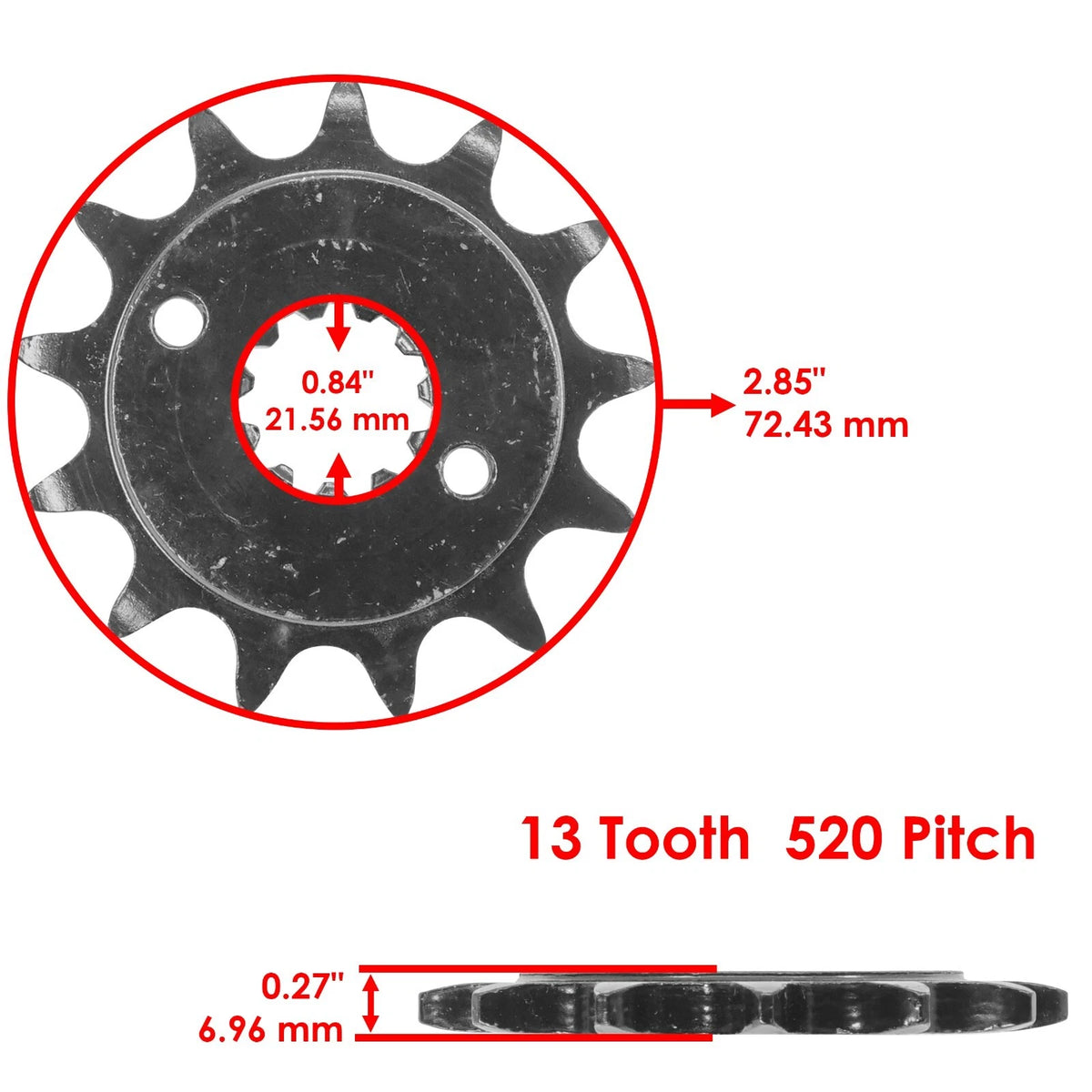 Red O-Ring Drive Chain with Front Rear Sprockets Kit for Honda XR250R (1996–2004) EG3542FS199XO
