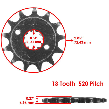 Red O-Ring Drive Chain with Front Rear Sprockets Kit for Honda XR250R (1996–2004) EG3542FS199XO