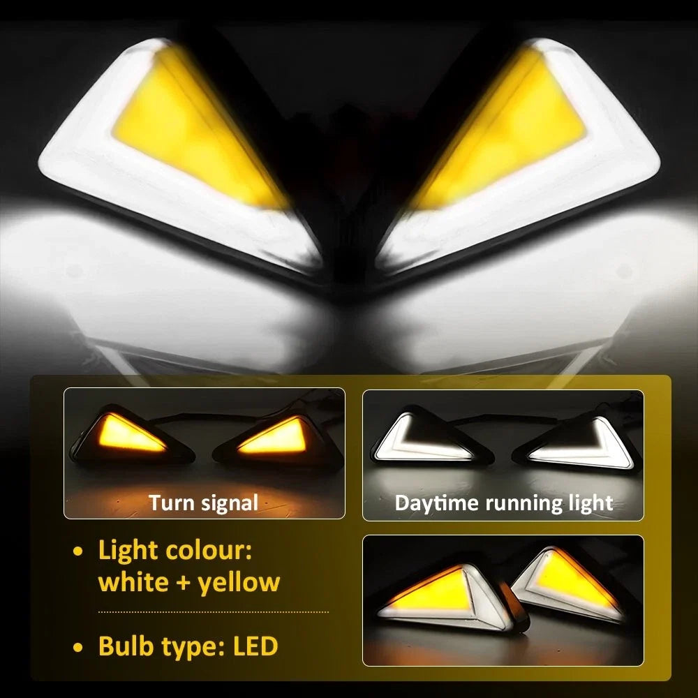 Flush Mount DRL LED Turn Signals for Motorcycle (Universal Fit)