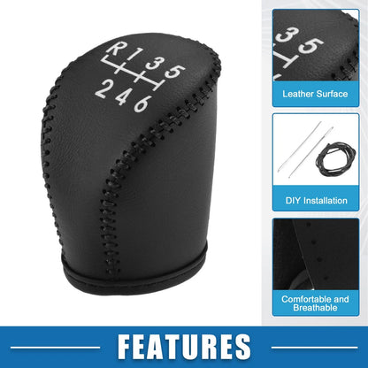 Gear Shifting Knob Cover Trim for Nissan Qashqai (2008–2012) Faux Leather Black