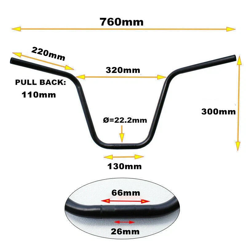 22mm Ape Hangers Handlebar for Thumpstar 110cc 125cc 140cc