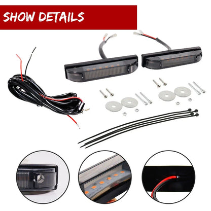 2X Smoke Lens Amber LED Front Grille DRL Running Light for Toyota Tacoma