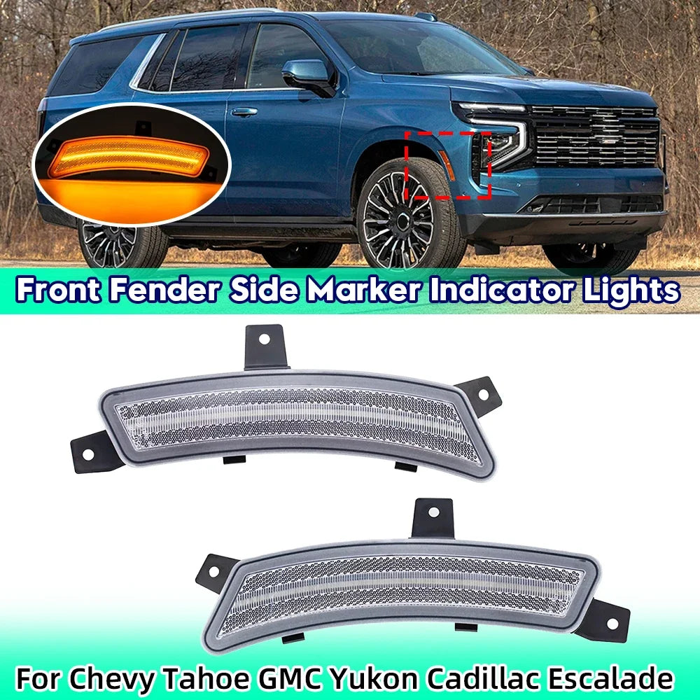 2X LED Front Side Marker Light for GMC Yukon, Chevy Tahoe, Cadillac Escalade (2025–2025)
