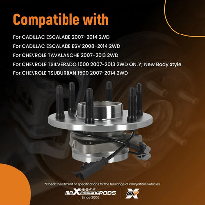 2X Front Wheel Hub Assembly for Chevrolet Tahoe Suburban 2WD (2007–2014)