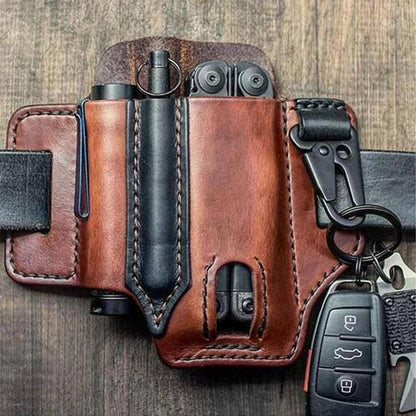 Leather EDC Pocket Organizer Sheath for Multitool