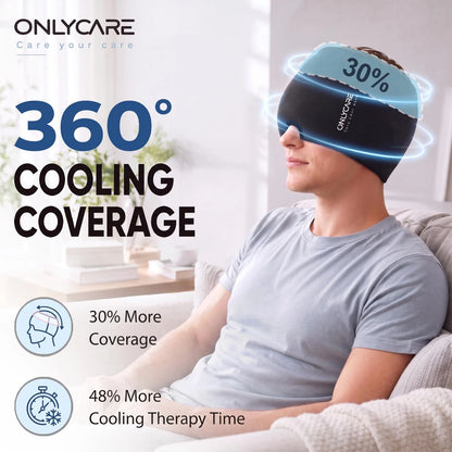 Migraine Relief Cap for Medium/Large Head Sizes (Upgraded, Black)