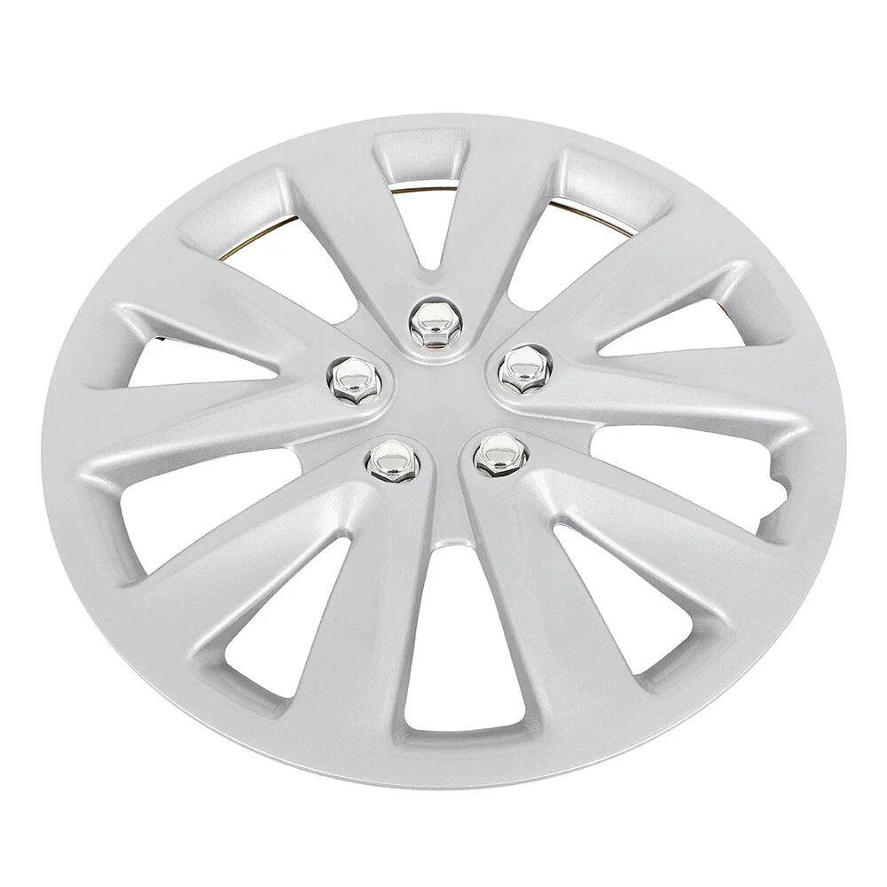 Set of 4 15" Wheel Hub Caps Full Rim Covers Silver Universal