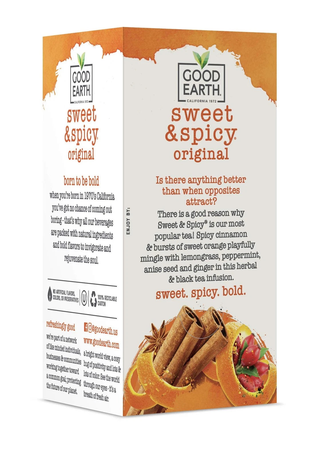 Set of 6 Good Earth Sweet & Spicy Herbal & Black Tea (18 Count)