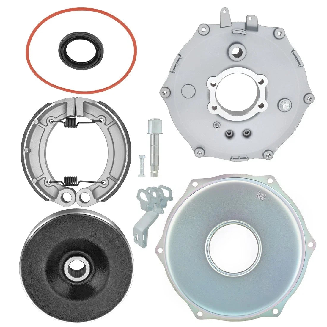Rear Brake Plate Cover Drum Shoes Kit for Yamaha Big Bear 250 400 (1985–2006)