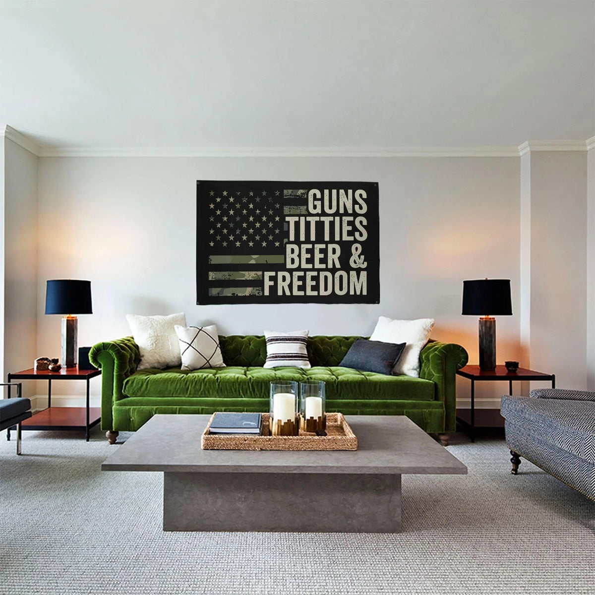 Guns Beer & Freedom Flags for Outdoor Use (3x5)