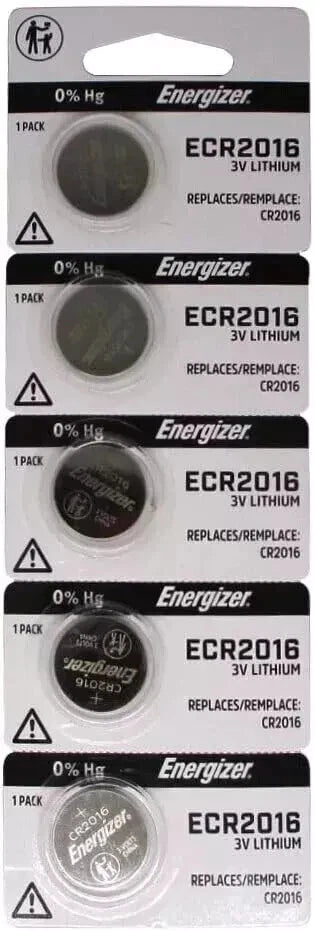 Set of 5 Energizer CR2016 Lithium Batteries 3V Exp 2031