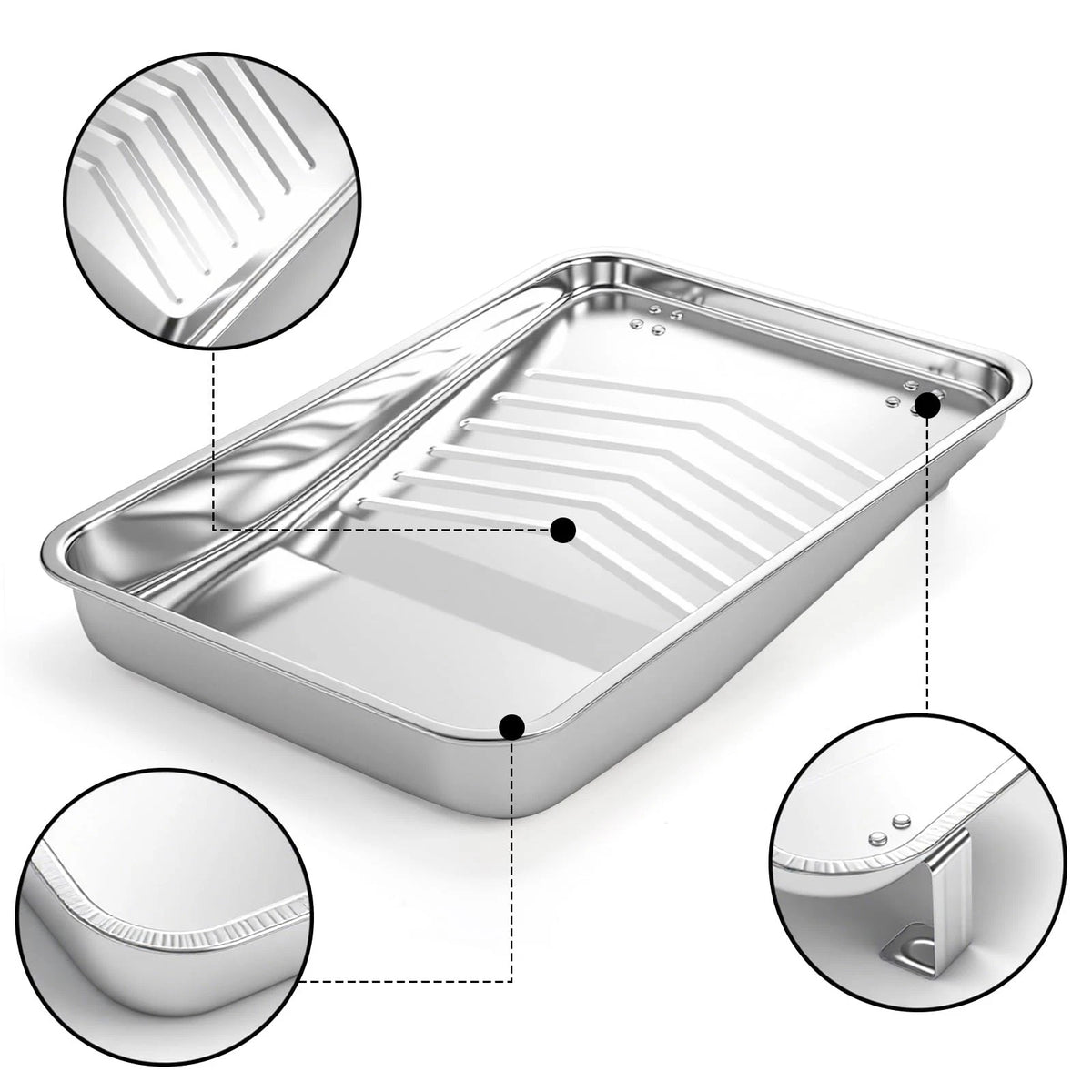 9 Inch Metal Paint Tray Set with 20 Disposable Liners for Automotive Use