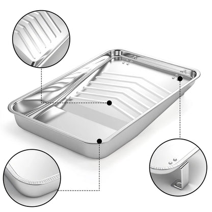 9 Inch Metal Paint Tray Set with 20 Disposable Liners for Automotive Use