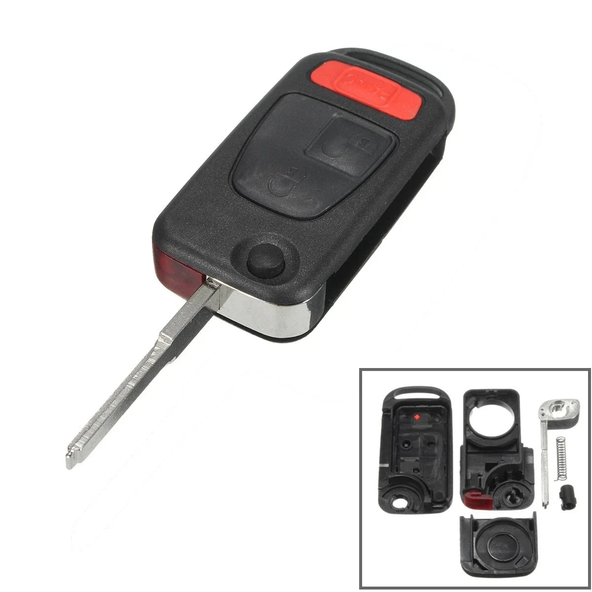 3 Buttons Remote Flip Key Fob Case for Chrysler Crossfire (2004–2008)
