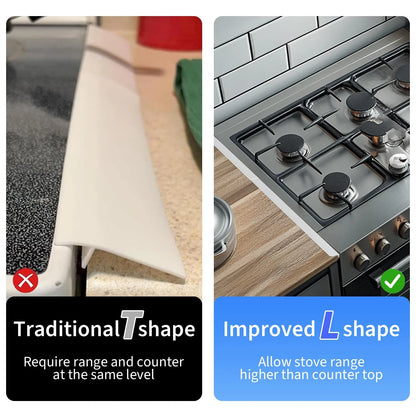 2X Stove Gap Covers for Universal Fit (13.8 to 27.5 inch, L-Shape, Silver)