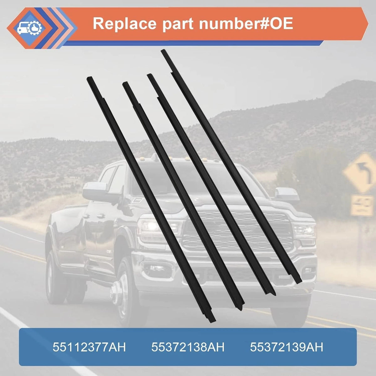4X Durable Window Weatherstrip for Dodge Ram (2009–2023)
