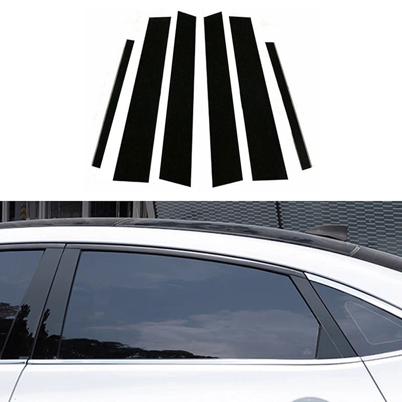 Set of 6 Glossy Black Pillar Post Trim for Hyundai Creta Ix25 (2020–2023)