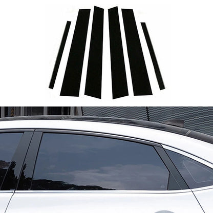 Set of 6 Glossy Black Pillar Post Trim for Hyundai Creta Ix25 (2020–2023)