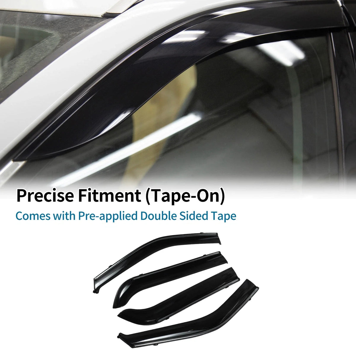 Set of 4 Window Deflectors for Ford Explorer (2011) - Black Vent Visors