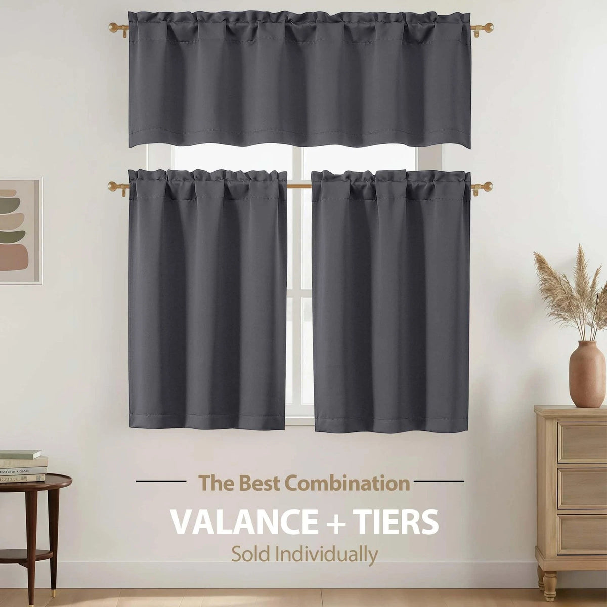 Charcoal Grey Valance for 60"W x 14"L (Pack of 1)