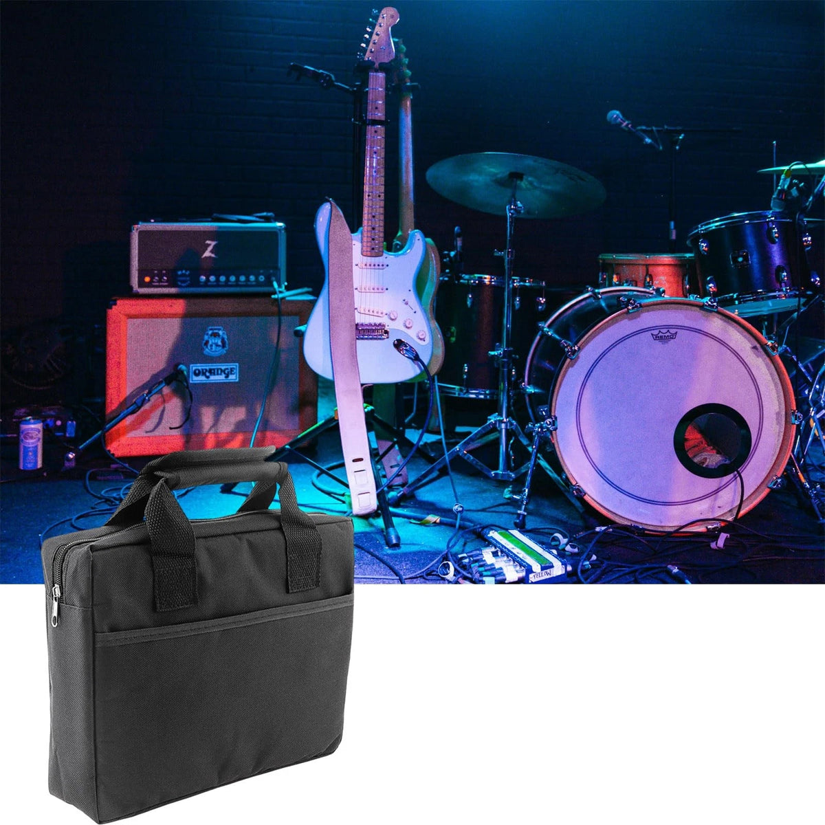 Guitar Effects Pedal Board Carry Bag for Portable Use (Black)