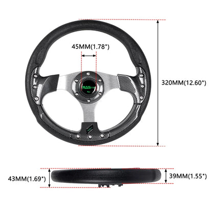 6 Hole Carbon Fiber Steering Wheel for EZGo Club Car (Universal)