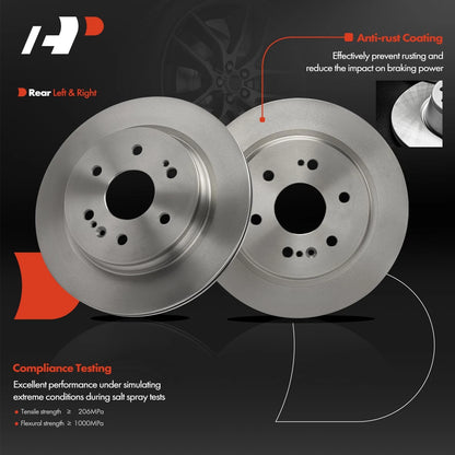 Set of 2 Rear Disc Brake Rotors & Ceramic Pads for Chevy Silverado 1500 (2019–2022) - 10310010, D2174, 12166081